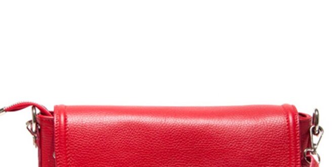 Dámska menšia červená kabelka cez rameno so zámčekom Luisa Vannini