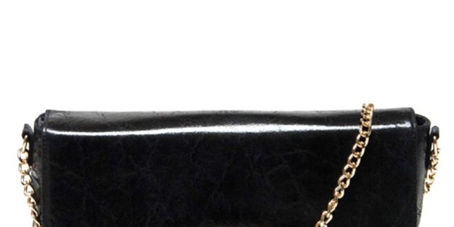 Dámska čierna kabelka s krokodílim motívom Luisa Vannini