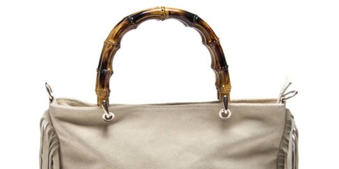 Dámska béžová taška so strapcami Luisa Vannini