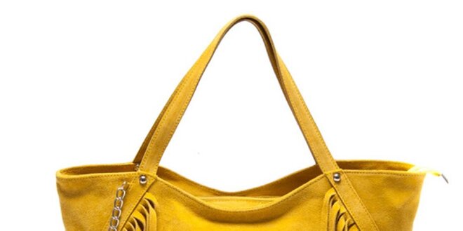 Dámska žltá kabelka so strapcami Luisa Vannini