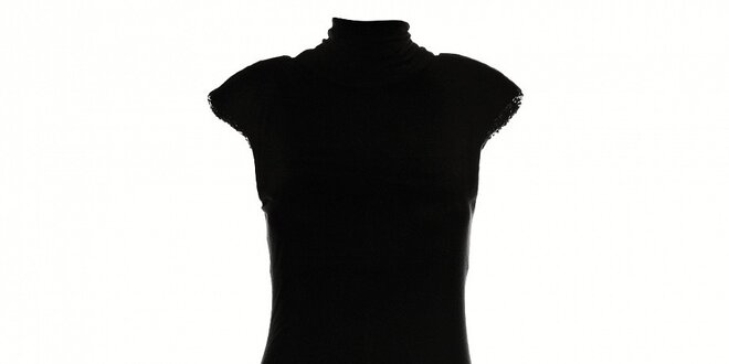 Čierne šaty Miss Sixty s vypchávkami na ramenách