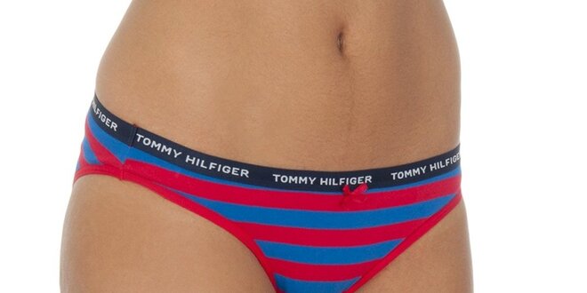 Dámske červeno-modré pruhované nohavičky Tommy Hilfiger