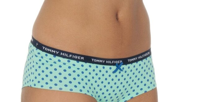 Dámske blankytno modré bodkované nohavičky Tommy Hilfiger