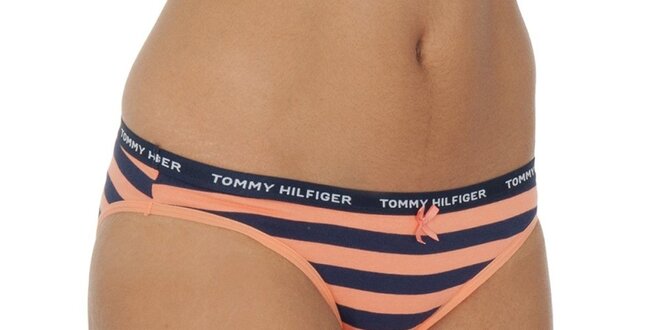 Dámske oranžovo-modré pruhované nohavičky Tommy Hilfiger