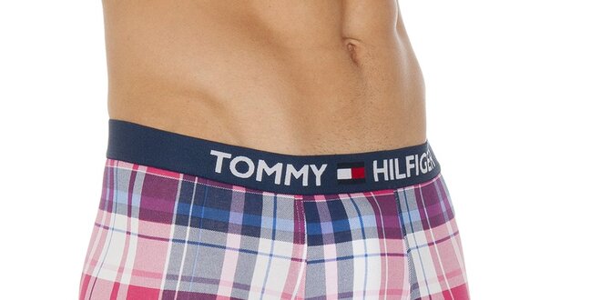 Pánske modro-červené kárované boxerky Tommy Hilfiger