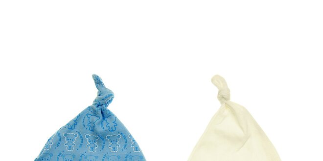 Sada dvoch detských čapíc Lullaby - modrá a biela