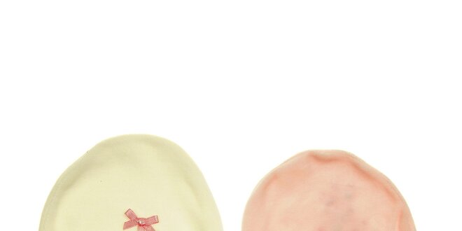 Sada dvoch kojeneckých čapíc Lullaby - ružová a krémová