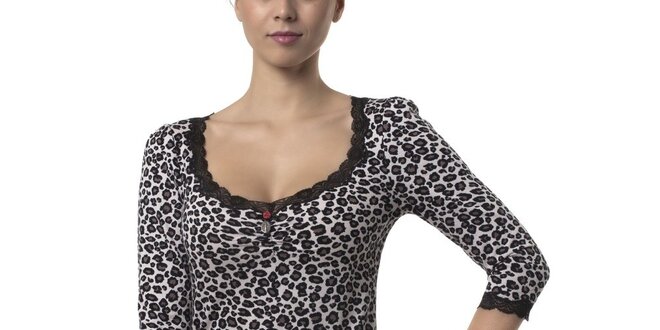 Dámske čierno-biele leopardie tričko Vive Maria