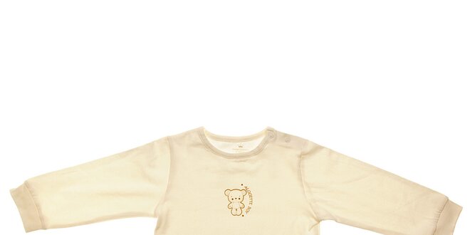 Svetlo béžové kojenecké tričko Lullaby s medvedíkom