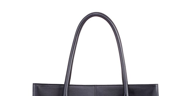 Dámska čierna kožená obdĺžniková kabelka Belle & Bloom