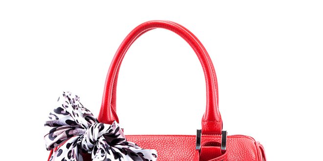 Dámska červená kožená kabelka Belle & Bloom