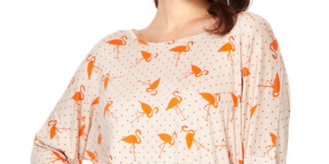 Dámske tričko s oranžovými plameniakmi Miss Jolie