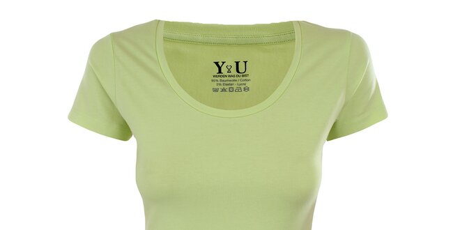 Dámske limetkové tričko s krátkym rukávom YU Feelwear