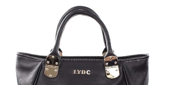 Dámska čierna kabelka so zlatými detailmi LYDC