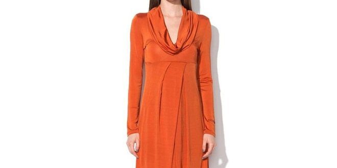 Dámske tmavo oranžové šaty Roccobarocco