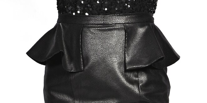 Dámska čierna sukňa v koženom looku Liquorish