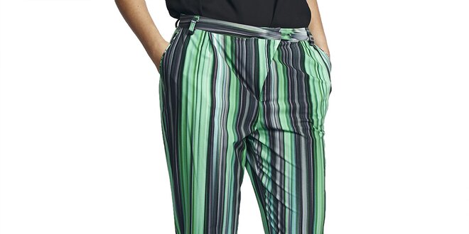 Dámske nohavice so zelenými pruhmi Liquorish