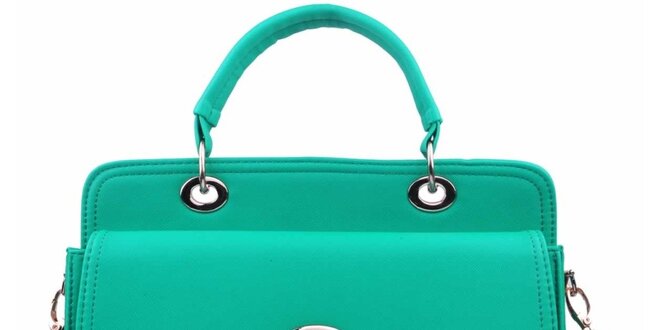 Dámska zelenkavá kabelka so zámočkom Nubiz