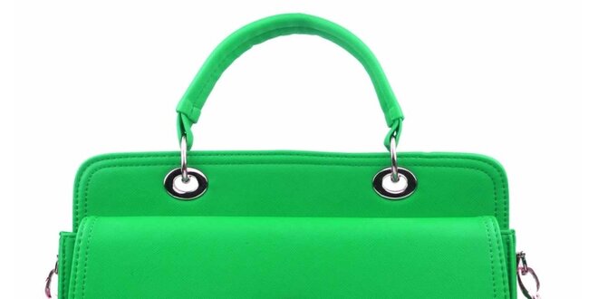 Dámska zelená kabelka so zámočkom Nubiz