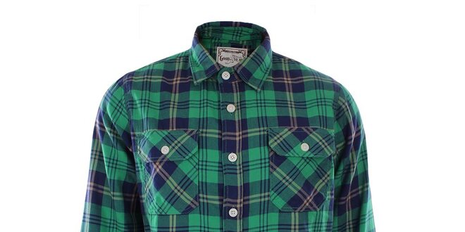 Pánska zeleno kockovaná košeľa Goodyear