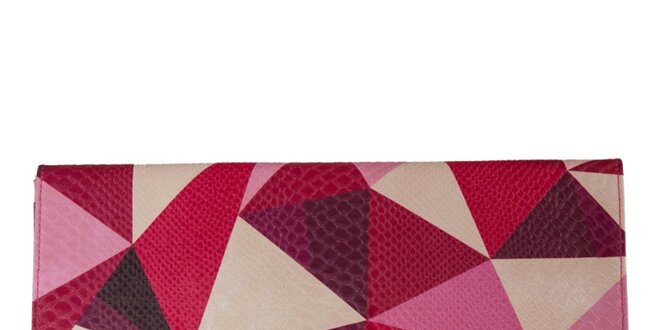 Dámska listová kabelka s ružovým geometrickým motívom Seven LA