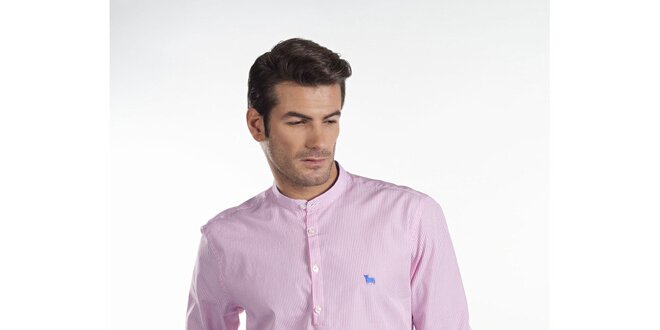 Pánska svetlo ružová prúžkovaná košeľa Toro