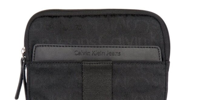 Pánska čierna taška cez rameno s nápismi Calvin Klein Jeans
