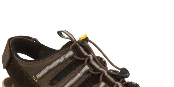 Pánske hnedé kožené sandále s plnou špičkou Clarks