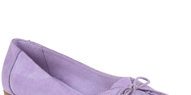 Dámske fialové semišové topánky so šnúrkami Clarks