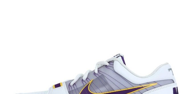 Pánske biele tenisky s fialovými prvkami Nike