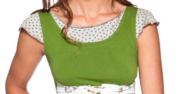 Dámske zelené tričko so šnurovačkou Ian Mosh