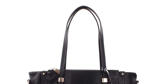Dámska čierna kabelka so zlatými detailmi Castella & Beige