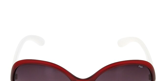 Dámske červené slnečné okuliare s bielymi stranicami Fila