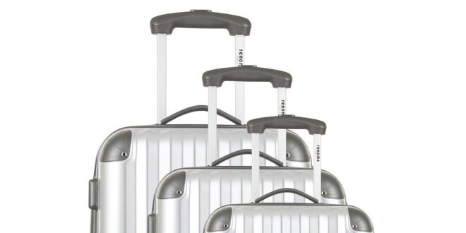 Sada troch strieborných cestovných kufrov Renoma
