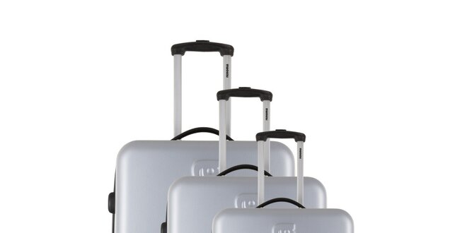 Sada troch striebornošedých kufrov Renoma