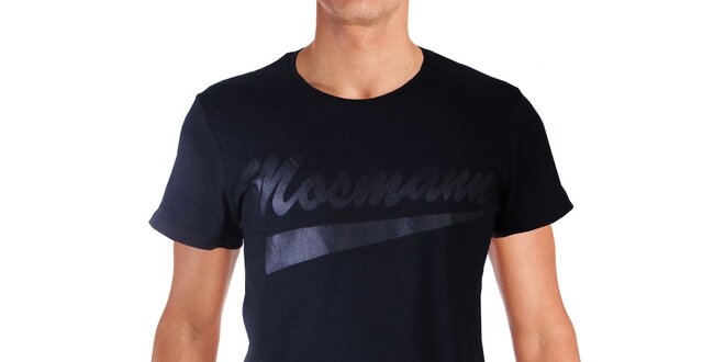 Pánske čierne tričko s potlačou Mosmann