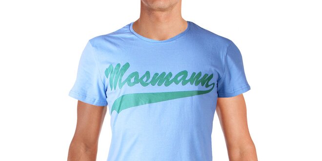 Pánske svetlo modré tričko s potlačou Mosmann