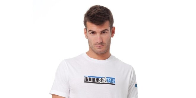 Pánske biele tričko Indian Face s potlačou
