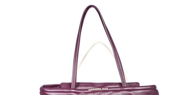 Dámska fialovo-smotanová kabelka s reliéfom Mandarina Duck