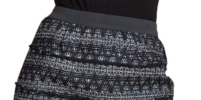 Dámska krátka čierna vzorovaná sukňa Keysha