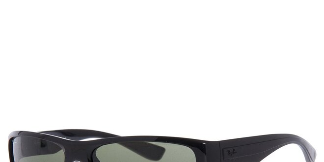 Pánske čierne slnečné okuliare s reliéfnym pruhom na straniciach Ray-Ban
