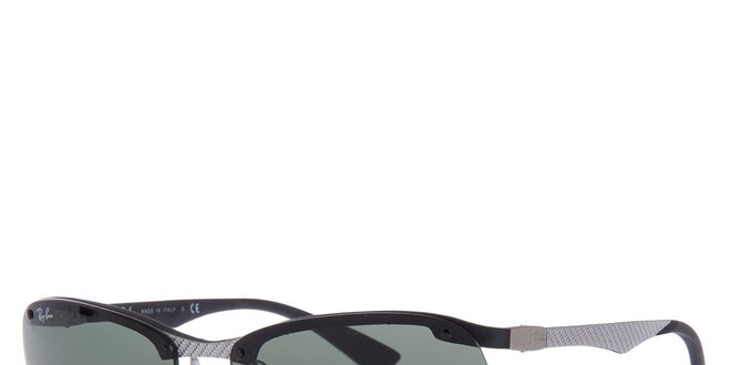 Pánske strieborno-čierne slnečné okuliare bez obrúčok Ray-Ban