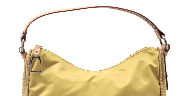 Dámska žltá kabelka so vzorovanými bokmi La Martina