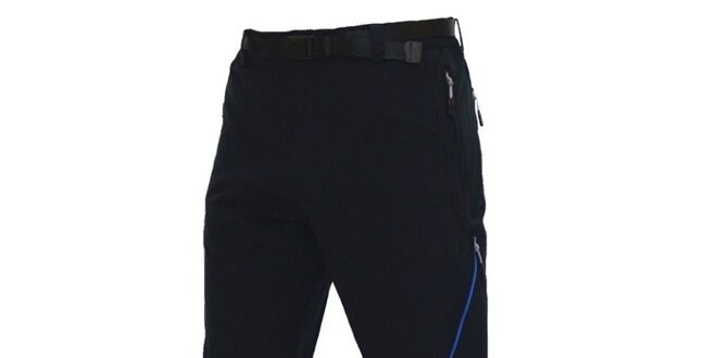 Pánske čierne funkčné nohavice s modrými detailmi Gorlitz