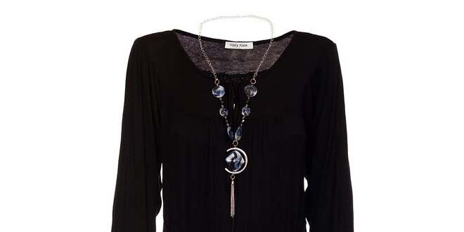Dámske čierne šaty Holly Kate s náhrdelníkom