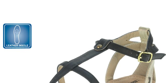 Dámske čierne sandále s koženou stielkou Beppi