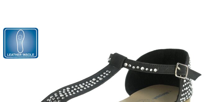 Dámske čierne sandále s uzatvorenou pätou Beppi