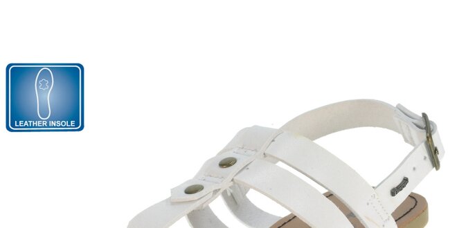 Dámske biele remienkové sandále Beppi