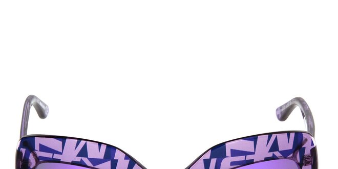 Dámske fialové vzorované slnečné okuliare so zrkadlovým efektom Miss Sixty