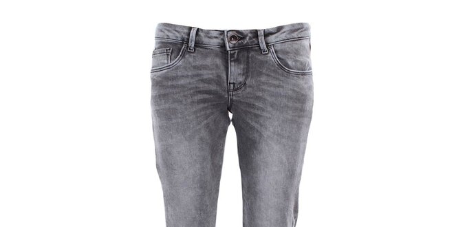 Dámske šedé džínsy s vintage efektom Fuga